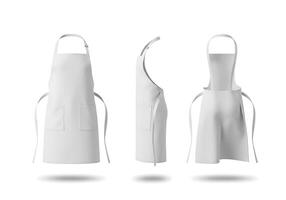 White Apron Mockup Views for Branding and Design photo