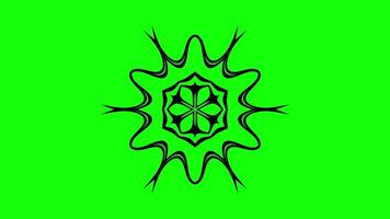 Abstract animated mandala with sharp edges and symmetrical flow video
