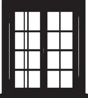 a black and white window with a white frame vector