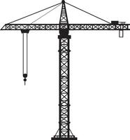 a silhouette of a tower crane on a white background vector