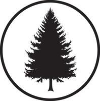 a black and white image of a pine tree vector