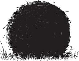 A grayscale illustration of a bundle of hay vector