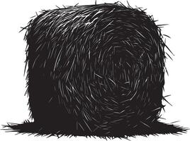 A monochrome sketch of a hay bale vector
