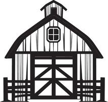 a barn with a door and gate on a white background vector