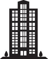 A monochrome sketch of a towering skyscraper. vector