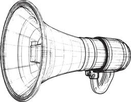 a drawing of a megaphone on a white background vector