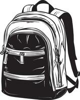 Simple black travel backpack icon in format vector