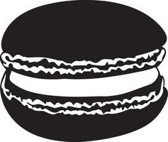 Macaroon simple silhouette black illustration vector