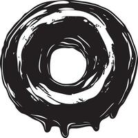 illustration of a black donut icon vector