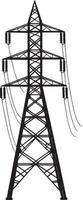 Pole power or transmission tower simple silhouette black vector