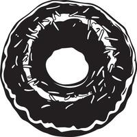 A monochrome silhouette of a donut vector