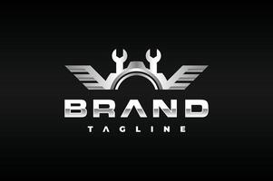 the wing workshop equipment logo vector