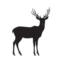 Running Deer Silhouette in Open Wilderness vector
