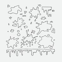 A set of spots, smudges and blots, hand-drawn in black ink on a white background vector