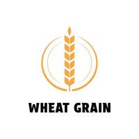 wheat grain logo design creative concept idea with label circle vector
