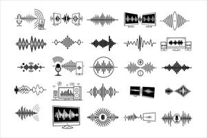 Sound Oscillation and Digital Audio Equalizer. vector