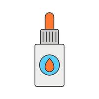 Dropper Bottle, A small bottle with a dropper cap, symbolizing precision in office or lab use. vector