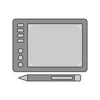 Graphic Tablet with Stylus, A digital drawing tablet with a pen, representing creative design and digital illustration. vector
