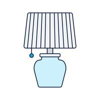 Table Lamp, A bedside or desk lamp with a pull-chain switch, offering cozy lighting. vector