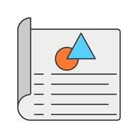 Business Report with Graph, A paper document with a pie chart, symbolizing data analysis, reports, and corporate strategy. vector