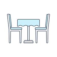 Dining Table and Chairs, A small dining setup with a table and two chairs, great for casual meals. vector