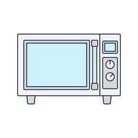 Microwave, A compact microwave oven with a digital control panel, commonly used in kitchens. vector