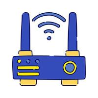 WiFi Router, A router with signal waves, representing wireless internet connectivity and home networking. vector