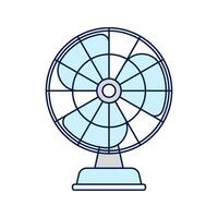 Electric Fan, A standing oscillating fan with a classic circular design, providing air circulation. vector