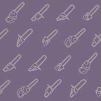 Outline Collection of Chainsaw Seamless Pattern illustration Design vector