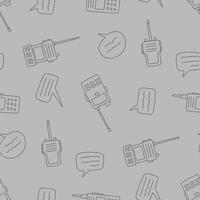 Outline Handheld Transceiver Chat Seamless Pattern illustration for Print, Wallpaper, Decoration. vector