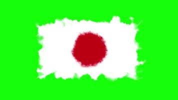 Japanese Flag Animation with Wavy Motion and Abstract Texture video