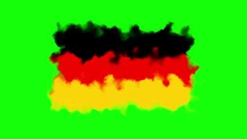 German Flag Animation with Chalk Texture and Dynamic Motion on Green Screen video