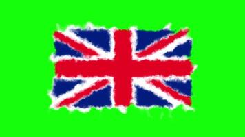 United Kingdom Flag Animation with Artistic Texture and Dynamic Motion video
