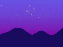 starry night sky with constellation vector