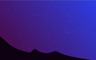 starry night sky with mountain background vector