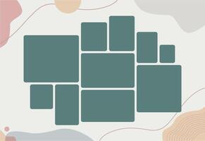Picture abstract photo frames and digital photo wall vector