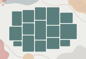 Picture comics page grid layout abstract photo frames and digital photo wall vector