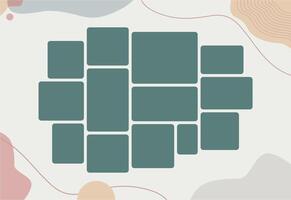 Template page grid layout abstract photo frames vector