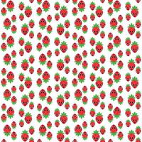 Seamless pattern featuring cheerful strawberries with expressive faces on a white background. Ideal for fabric, textiles, wallpapers, packaging, and creative design projects vector