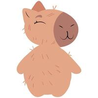 Adorable capybara illustration vector