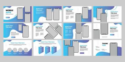 mobile app presentation slide design template vector