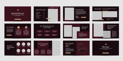 hotel and resorts presentation slide design template vector