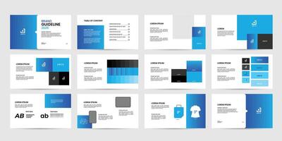 brand guidelines presentation template design. brand guideline template vector