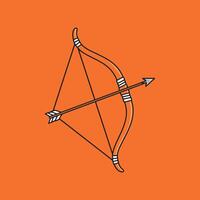Orange Bow and Arrow A Simple, Minimalist Design vector