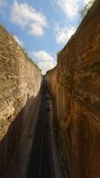 FPV flight over the road in cliffs near Batu Barak beach in Bali, Indonesia video