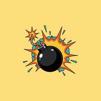 Retro Pop Art Bomb Explosion Illustration Design vector