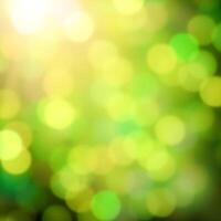 Abstract soft background with light spots in vibrant colors of green, yellow, and white. Blurred bokeh effect photo