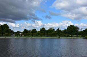 Dark Clouds Hovering Over the Potomac River photo