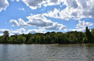Blue Cloudy Skies Over the Potomac River photo