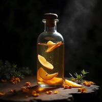 Enigmatic Elixir A Whimsical Blend of Pear, Apple, and Neroli in a Secret Glass Bottle photo